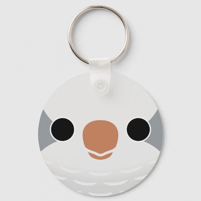 The face of a Grey Monk Parakeet Key Ring (Front)