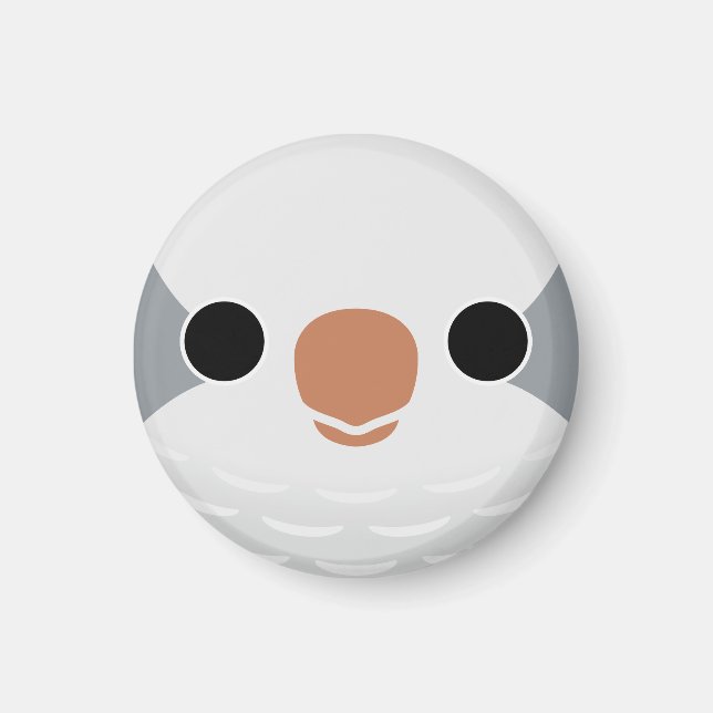 The face of a Grey Monk Parakeet Magnet (Front)