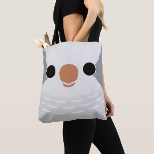 The face of a Grey Monk Parakeet Tote Bag
