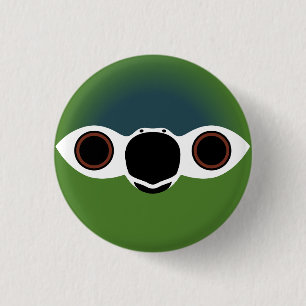 The face of a Hahn's Macaw 3 Cm Round Badge