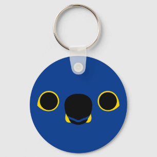 The face of a Hyacinth macaw Key Ring