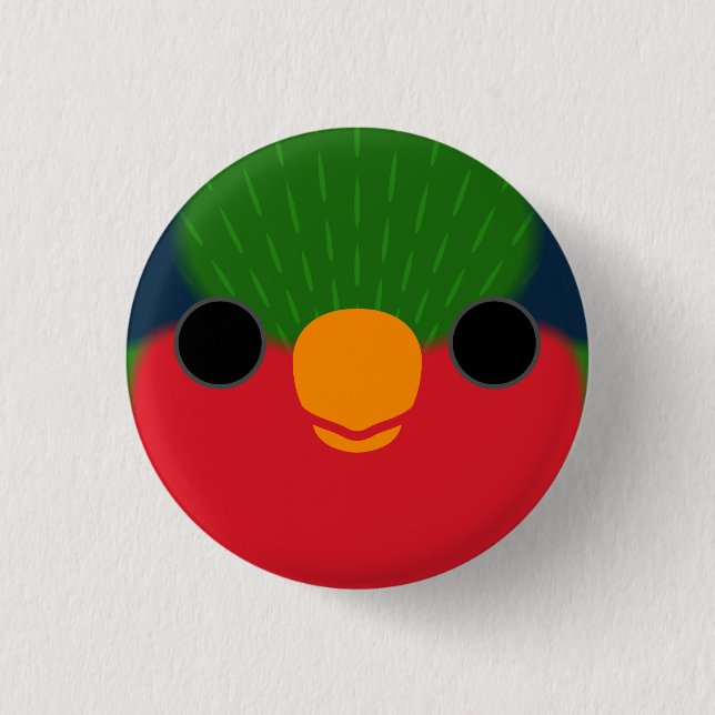 The face of a Kuhl's lorikeet 3 Cm Round Badge (Front)