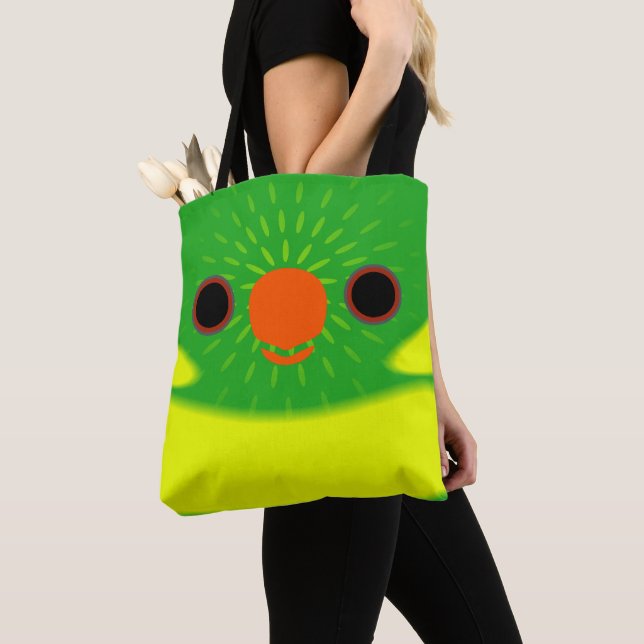 The face of a Leaf lorikeet Tote Bag (Close Up)
