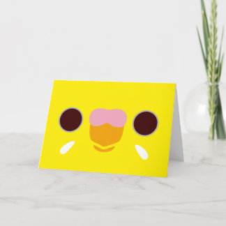 The face of a lutino budgie card