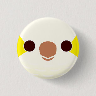 The face of a Lutino Monk Parakeet 3 Cm Round Badge