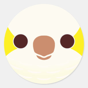 The face of a Lutino Monk Parakeet Classic Round Sticker