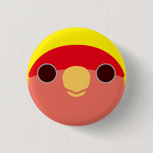 The face of a lutino peach-faced lovebird 3 cm round badge