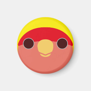 The face of a lutino peach-faced lovebird magnet