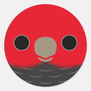 The face of a male Gang-gang cockatoo Classic Round Sticker
