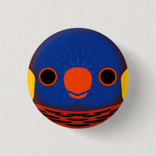 The face of a Massena's Lorikeet 3 Cm Round Badge