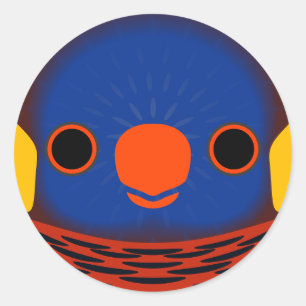 The face of a Massena's Lorikeet Classic Round Sticker