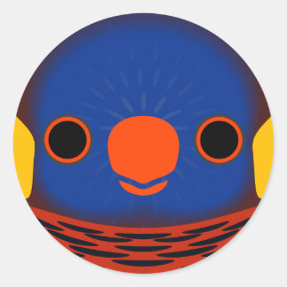 The face of a Massena's Lorikeet Classic Round Sticker