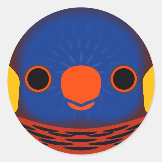 The face of a Massena's Lorikeet Classic Round Sticker (Front)