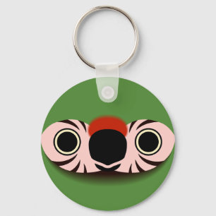 The face of a Military macaw Key Ring