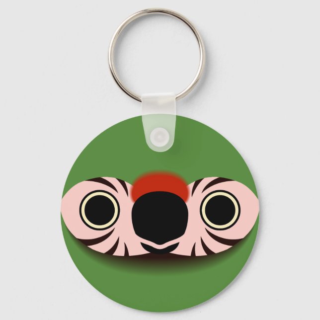 The face of a Military macaw Key Ring (Front)