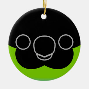 The face of a Nanday parakeet Ceramic Tree Decoration