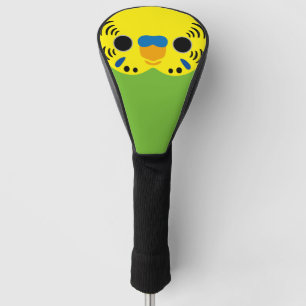 The face of a normal male budgie golf head cover