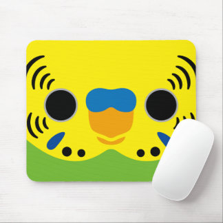 The face of a normal male budgie mouse mat
