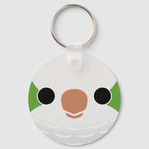 The face of a Normal Monk Parakeet Key Ring