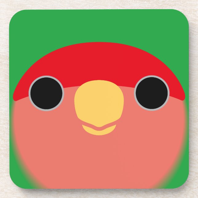The face of a normal peach-faced lovebird coaster (Front)