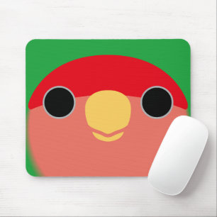 The face of a normal peach-faced lovebird mouse mat