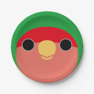 The face of a normal peach-faced lovebird paper plate
