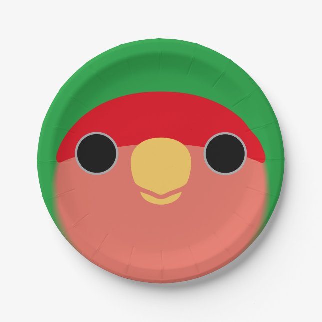The face of a normal peach-faced lovebird paper plate (Front)