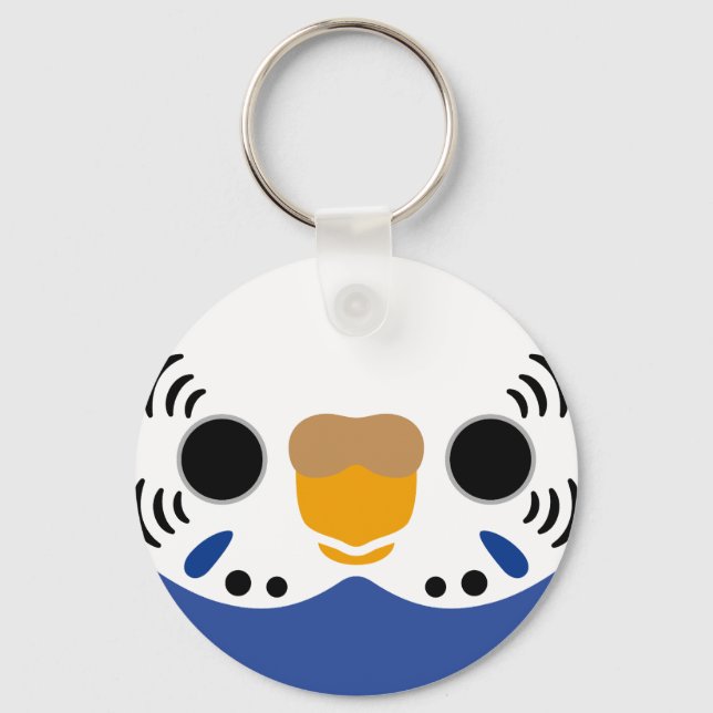 The face of a normal violet female budgie key ring (Front)