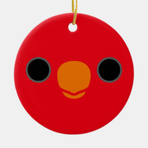 The face of a Obi violet-necked lory Ceramic Tree Decoration