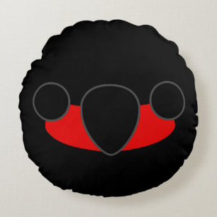 The face of a Palm Cockatoo Round Cushion