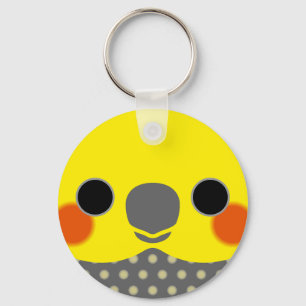The face of a Pearl male cockatiel Key Ring