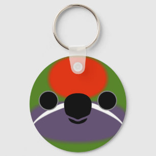 The face of a Plum-faced lorikeet Key Ring