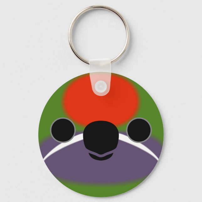 The face of a Plum-faced lorikeet Key Ring (Front)
