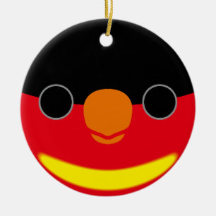 The face of a Purple-naped lory Ceramic Tree Decoration