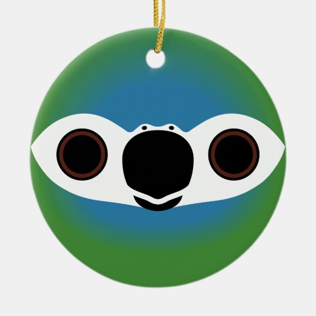 The face of a Red-bellied macaw Ceramic Tree Decoration (Front)