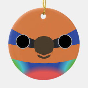 The face of a Red-breasted pygmy parrot Ceramic Tree Decoration