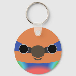The face of a Red-breasted pygmy parrot Key Ring