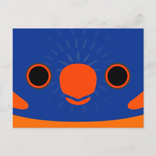 The face of a Red-collared lorikeet Holiday Postcard (Front)