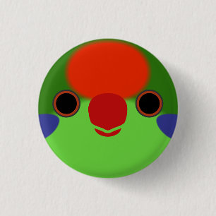 The face of a Red-fronted lorikeet 3 Cm Round Badge
