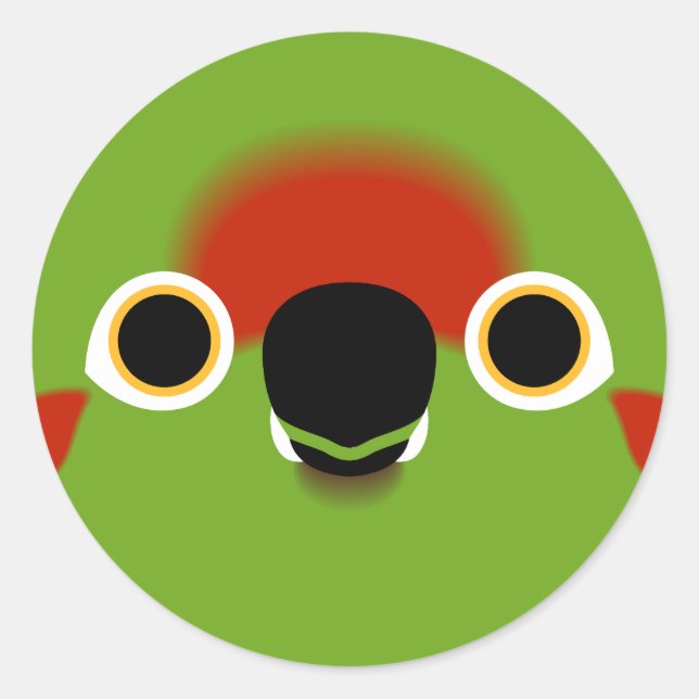 The face of a Red-fronted macaw Classic Round Sticker (Front)