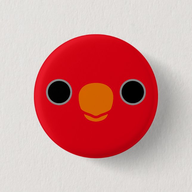 The face of a Red Lory 3 Cm Round Badge (Front)