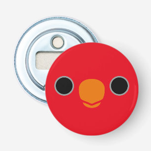 The face of a Red Lory Bottle Opener