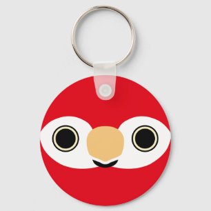The face of a Scarlet macaw Key Ring