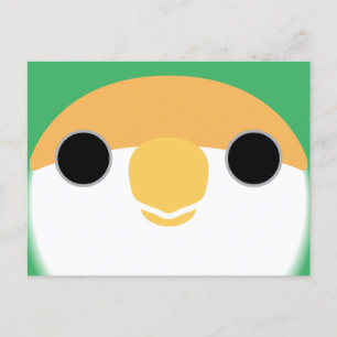 The face of a Sea Green peach-faced lovebird Holiday Postcard