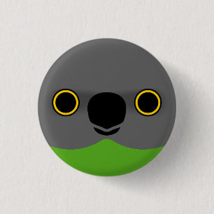 The face of a Senegal Parrot 3 Cm Round Badge