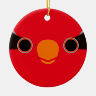 The face of a Stella's lorikeet Ceramic Tree Decoration