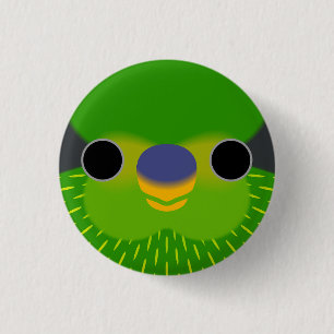 The face of a Striated lorikeet 3 Cm Round Badge