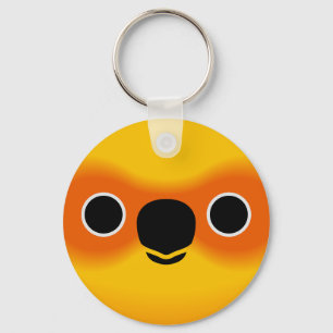 The face of a Sun Conure Key Ring