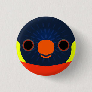 The face of a Sunset lorikeet 3 Cm Round Badge