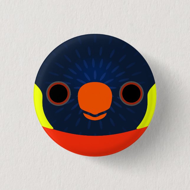 The face of a Sunset lorikeet 3 Cm Round Badge (Front)